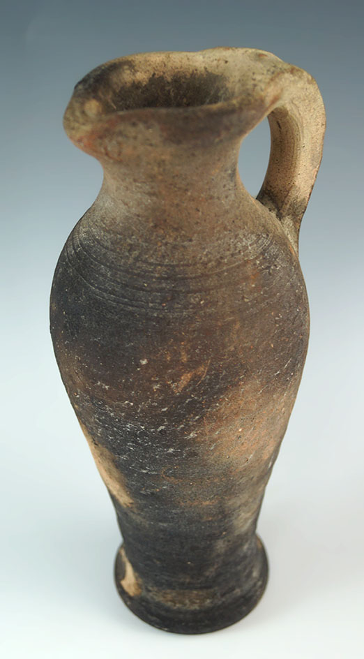7" tall Roman pottery pitcher from the Mediterranean area. In very good condition.