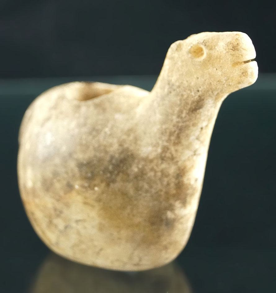 Well patinated 3 1/4" long stone Conopa with drilled eyes, llama effigy - Peru.