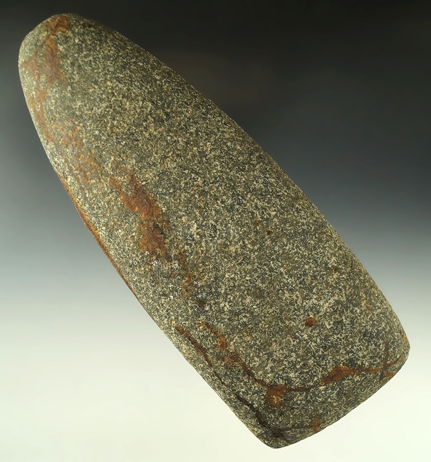 7 3/8" heavily patinated and nicely styled large Celt in excellent condition found in Michigan.