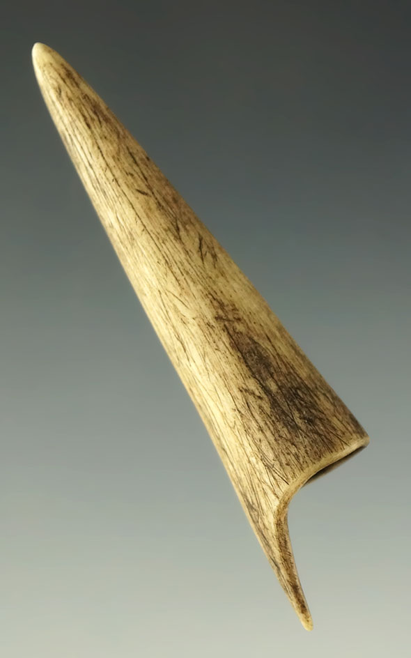 Pictured! 2 3/16" exceptionally well styled Conical Antler Tip projectile -  Ex. Museum!