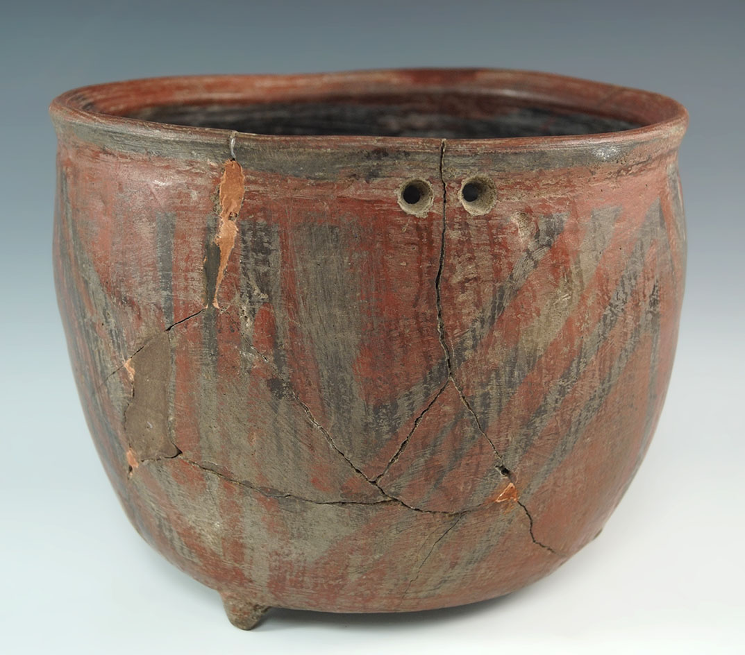 Large cylindrical pre-Columbian jar that measures 6 1/2" tall by 8 1/2" wide.  Mexico.