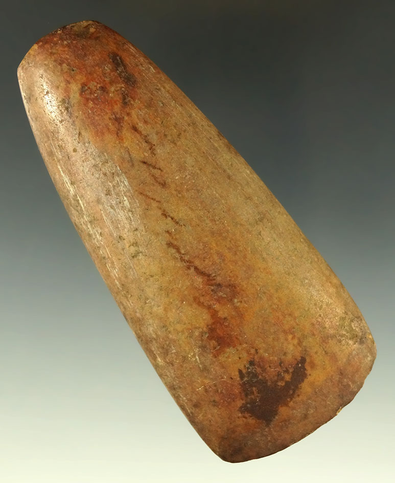 Very unique! 3 13/16" Celt made from highly polished Flint found on a shelf in the basement …