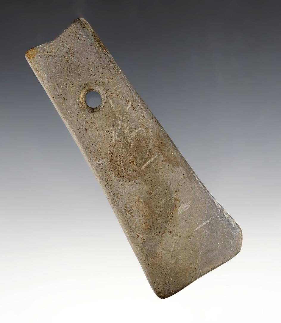 Unique 4 5/8" Pendant found in Shawnee, Allen Co., Ohio. Made from well patinated slate.