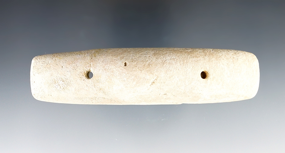 4 1/2" Humped Gorget made from Galena. Restored by Jim Beckman. Found in Ross Co., Ohio.