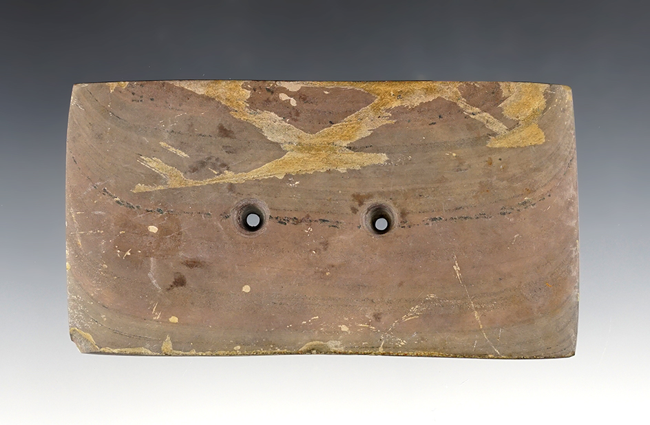Thin and well made 4 7/8" Rectangular Gorget found in Liberty Twp., Hardin Co., Ohio. 