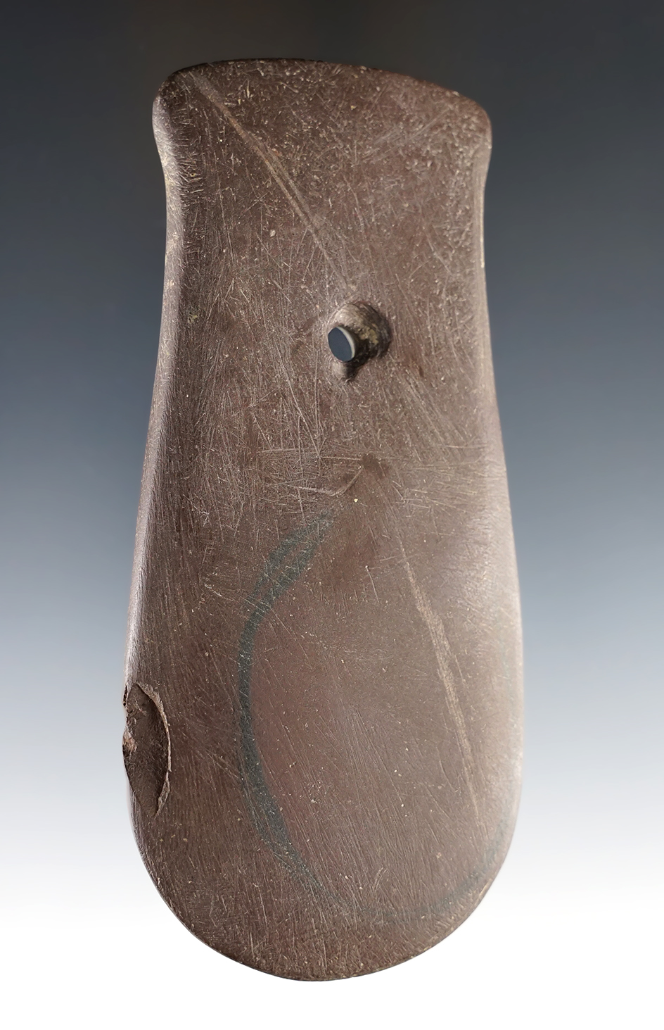 Well made 4 3/4" Keyhole Pendant found in Wayne Twp., Auglaize Co., Ohio. Ex. Merl Spencer.