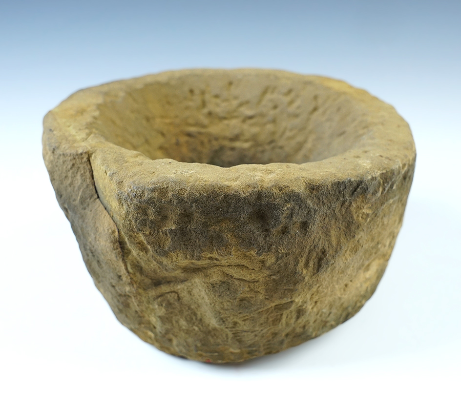 Rare for the area! 6 1/4" wide x 3 1/4" tall hand carved Stone Bowl found in Ashland Co., Ohio. 