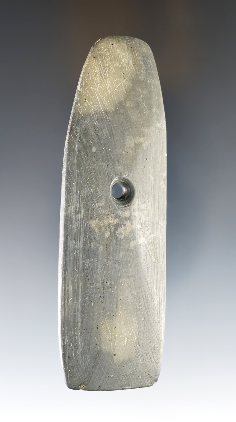 4 7/16" Trapezoidal Pendant found in Ohio. In nice condition. Ex. Jim Hovan, David Root #4225s.