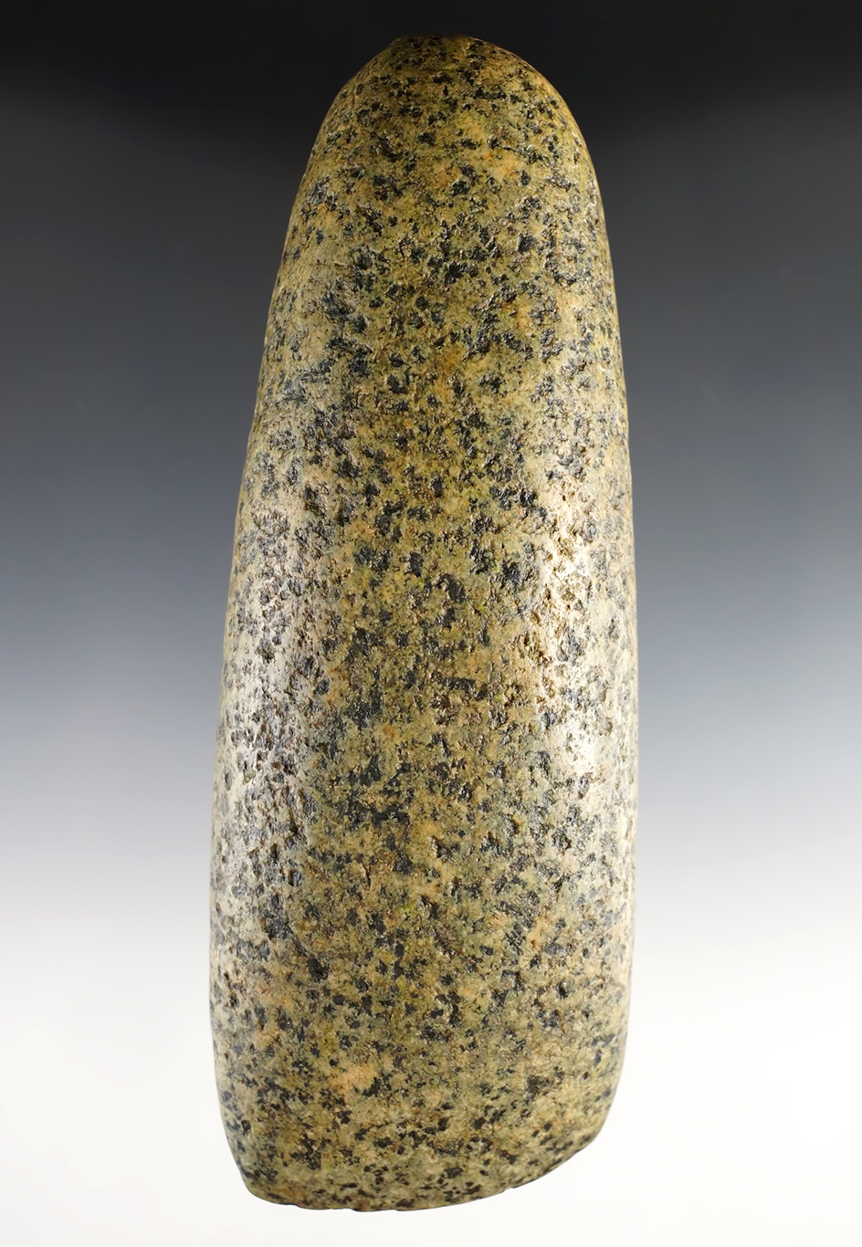 7 1/8" highly polished Hardstone Celt  found near Madisonville in the spring of 1910. Ex. Keintz.