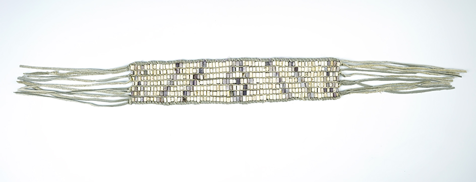 Rare! 9 1/2" long Wampum Belt featuring approx. 450 original Wampum Beads.