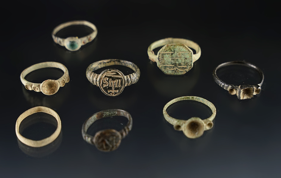 Set of 8 Trade Rings found at the Townley Read Site in Geneva, New York, circa 1710-1745. 
