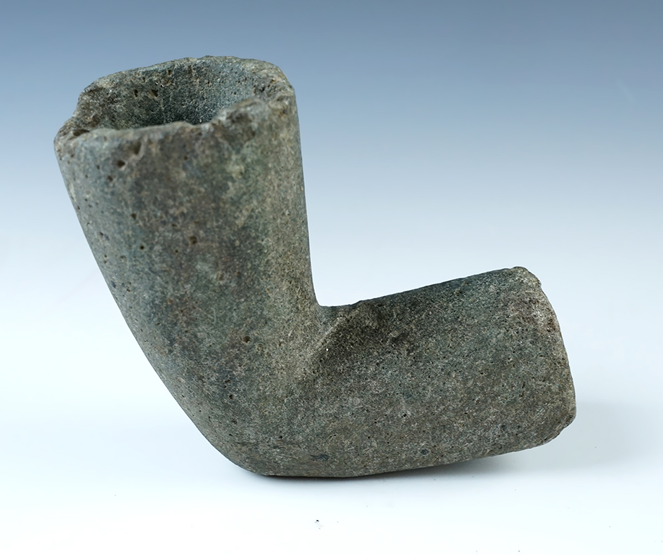 Large! 4 7/8" tall Archaic Elbow Pipe made from Steatite. Found in Hickman Co., Kentucky. 