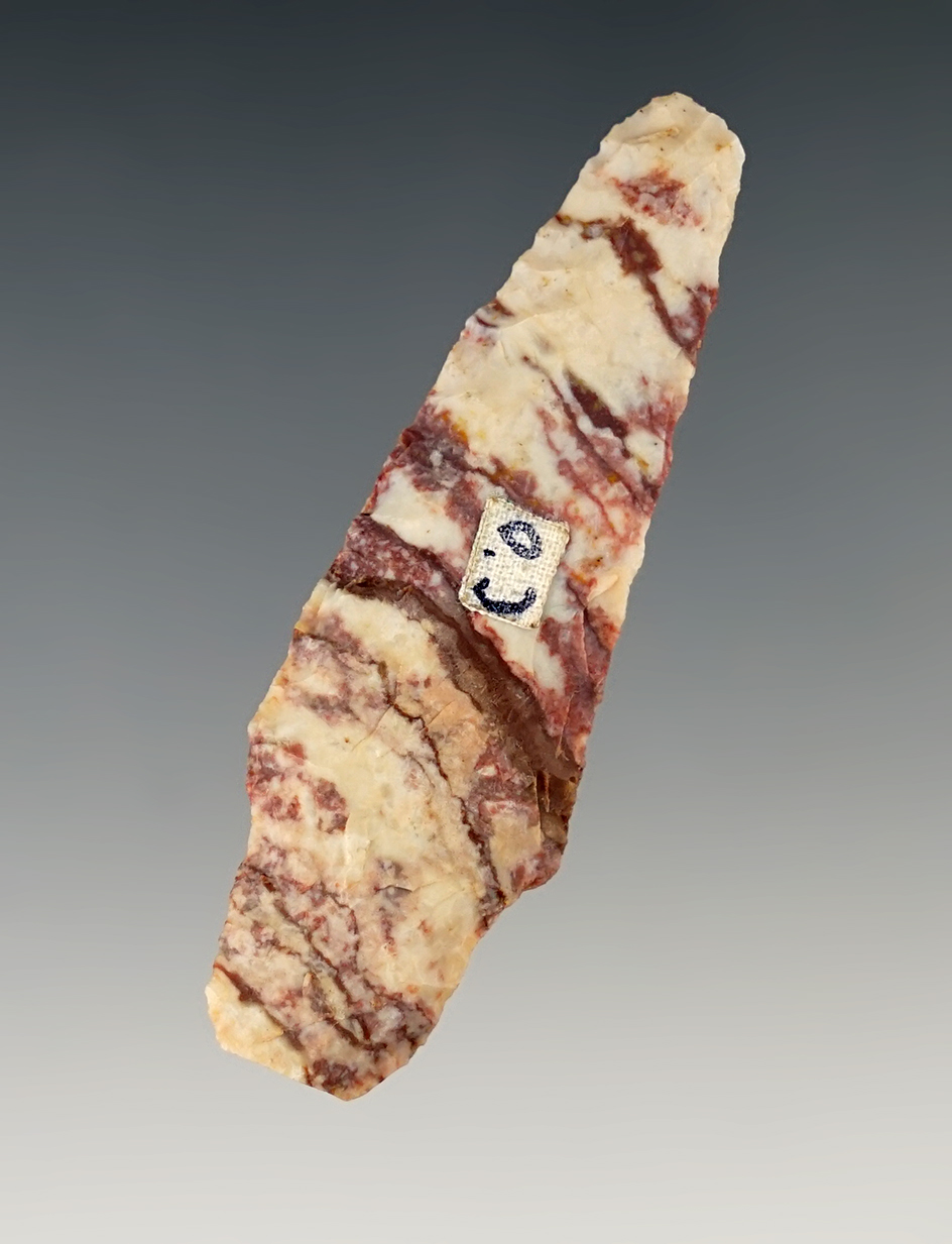 2 7/16" Alibates Flint Stemmed Knife found in New Mexico.