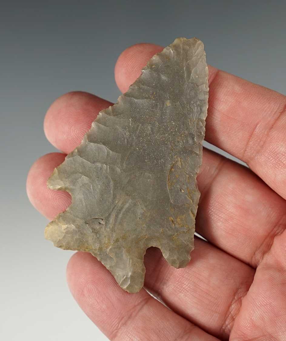 2 7/8" Archaic Knife made from Hornstone, found in Indiana.