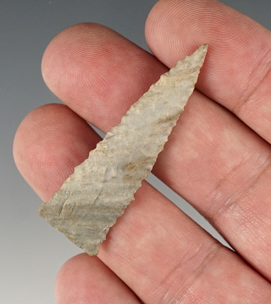 Classic Style 1 15/16" Ft. Ancient Triangle made from Indiana Green Flint, found in Indiana.