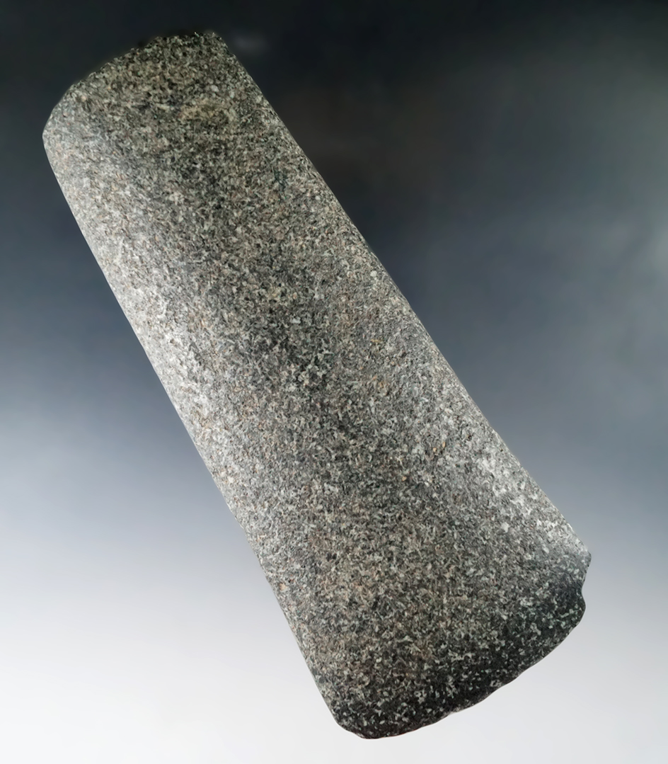 6 13/16" Flared Bit Granite Celt found in Saline Co., Illinois. Comes with a Bennett COA.