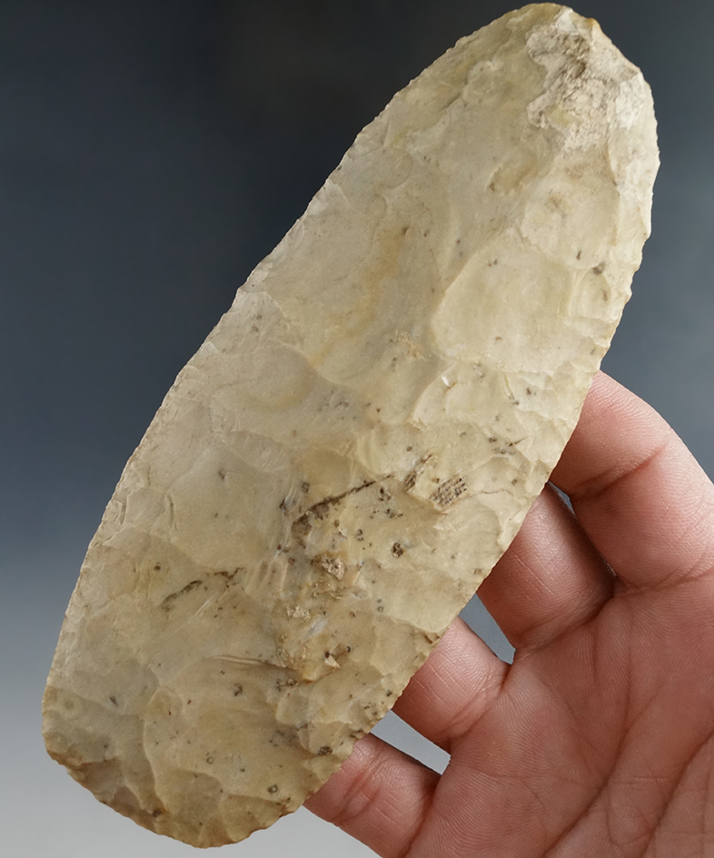 5 1/2" Flint Celt found in Mercer Co., Ohio. Comes with a Bennett COA.
