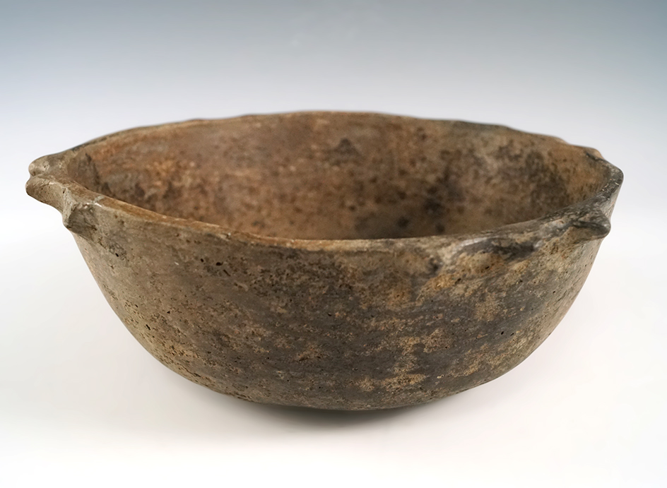 6 3/8" Four Directional Mississippian Bowl found in Crittenden Co., Arkansas. Bennett COA.