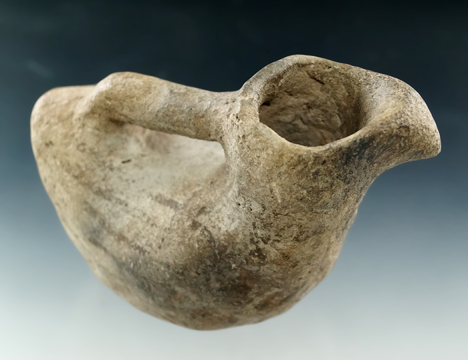 4" long bird effigy oil lamp from the holy lands region.