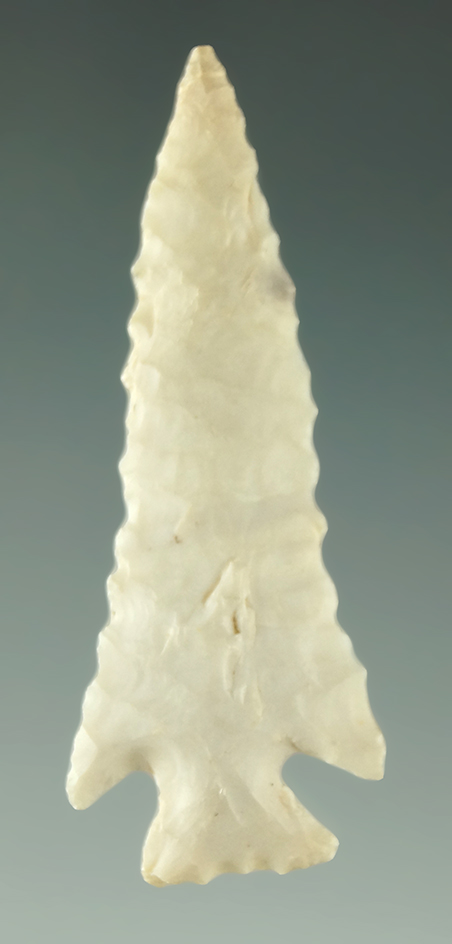 1 5/8" thin and well made Scallorn point - Oklahoma. Ex. Charlie Shewey collection. Ex. Museum.