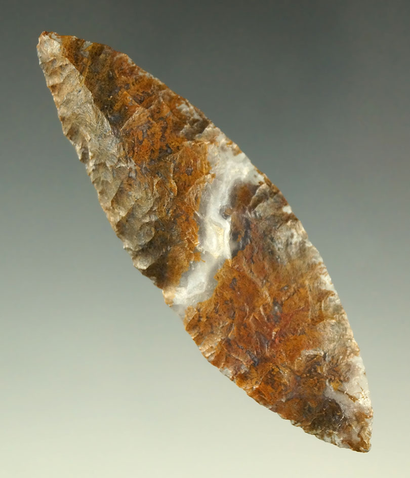 3 1/16" Brown and clear semi translucent agate Bi-pointed knife - New Mexico. Stermer COA.