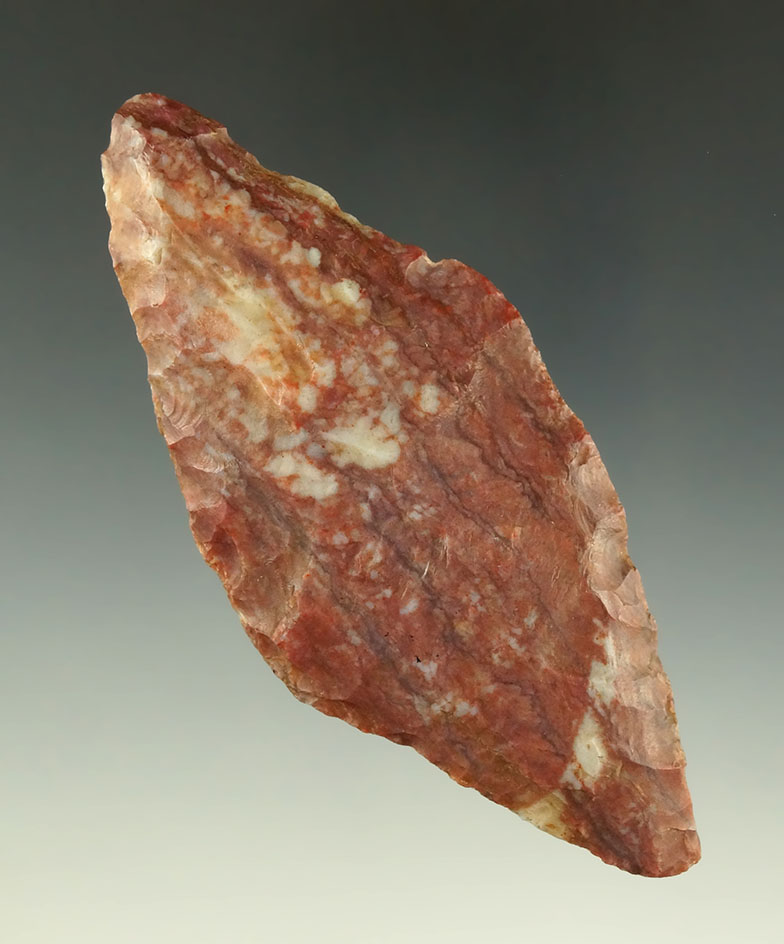 3 11/16" Alibates Flint Harahey Knife found in southern Kansas.