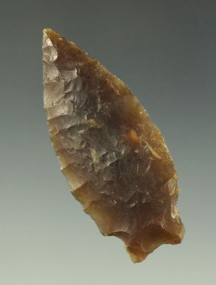 1 15/16" Knife River Flint arrowhead found in the Dakotas.