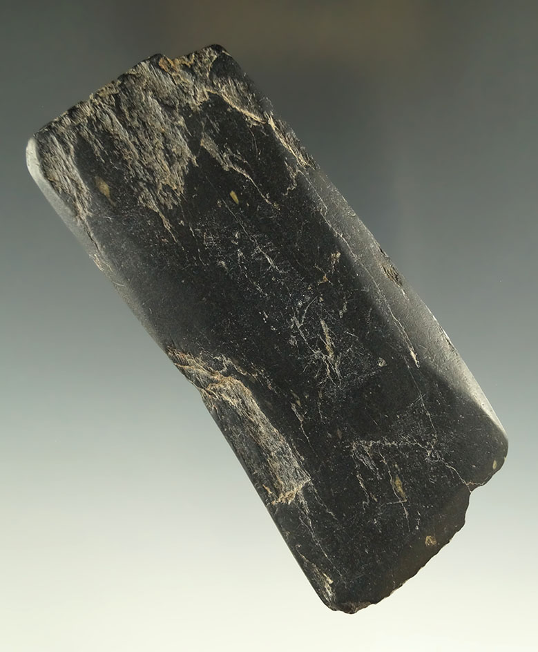 3 11/16" Hardstone Celt that was well used in ancient times found near Klamath Falls, Oregon.