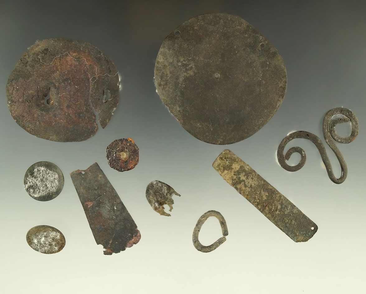 Unique set of historic period metal and copper artifacts found at a site near the Columbia River.