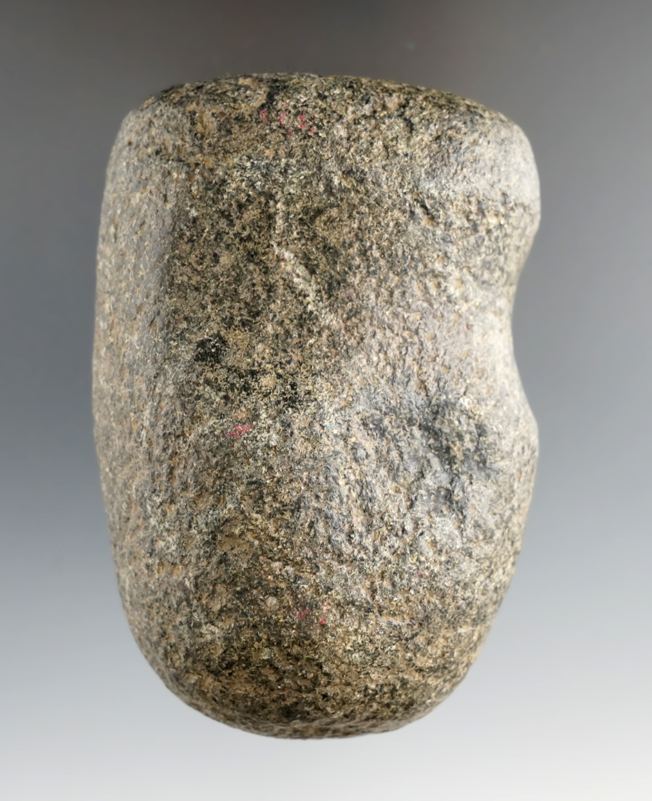 3 1/4" Long 3/4 Groove Hardstone Hammerstone found in Wood Co., Ohio. Bennett COA.