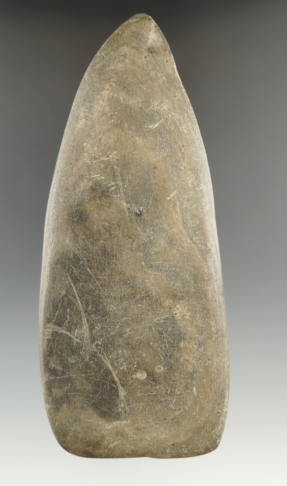 5 11/16" slate ornament preform that was spotted for drilling but not drilled - Indiana.