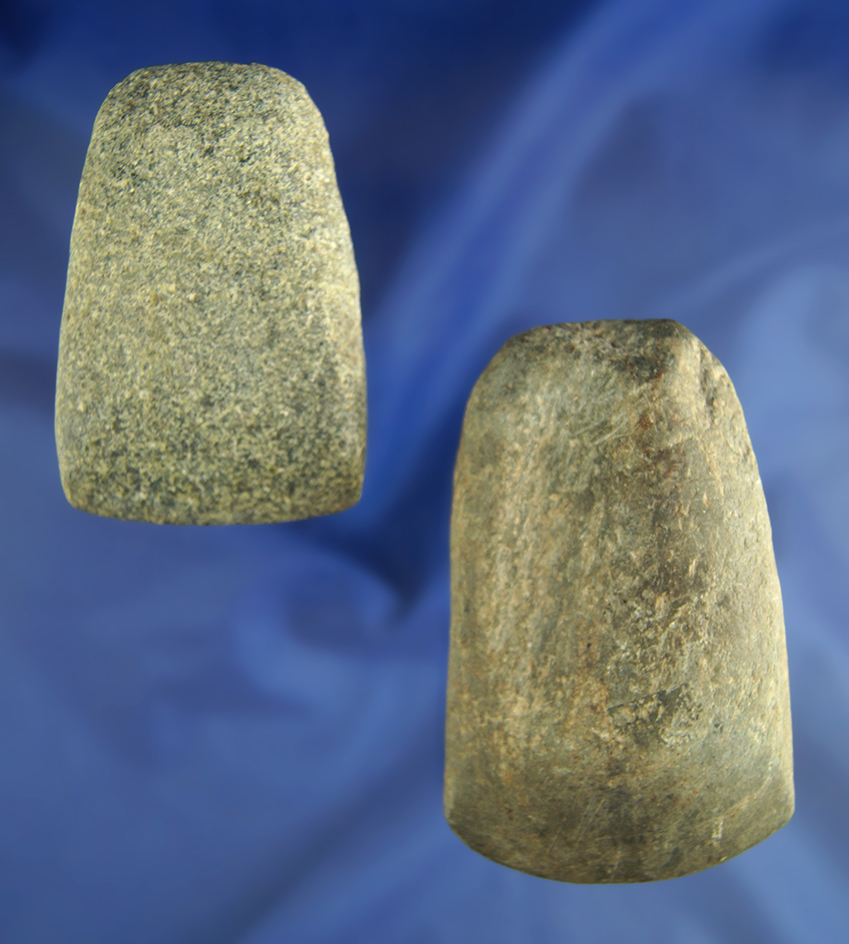 Pair of stone Celts found in Ohio, largest is 3 1/2".