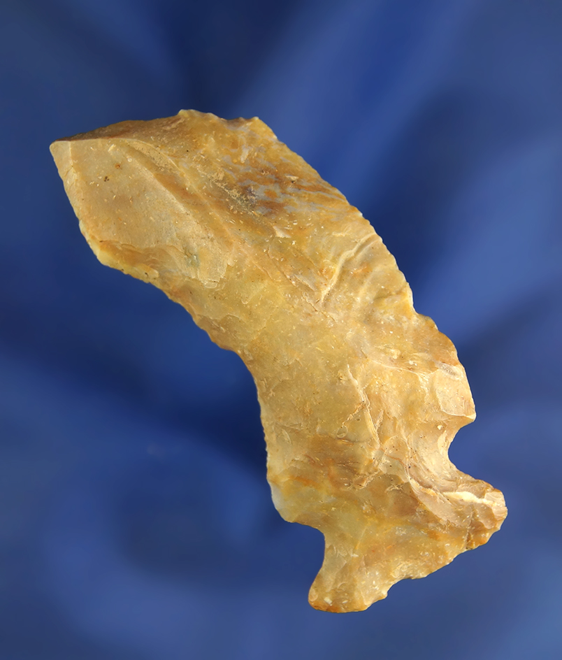 Classic style 2 3/4" Hafted Shaft Scraper made from attractive Flint Ridge Flint found in Ohio.