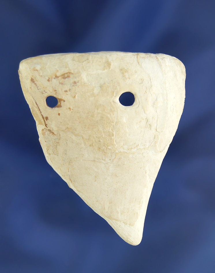 Very unique! 2 3/16" miniature Marine Shell Gorget found in Fulton Co.,  Kentucky