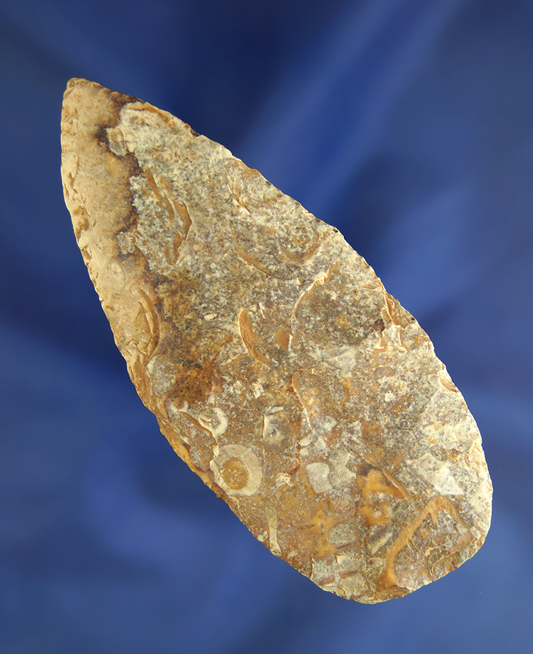 3 7/8" blade that is nicely flaked from Fossil Flint found in Illinois.