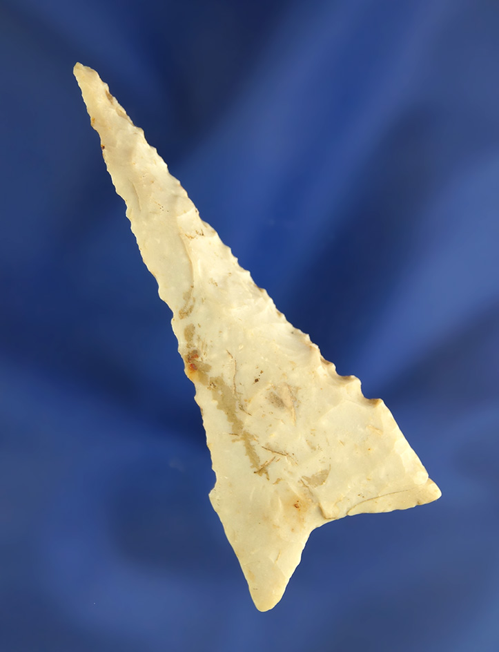 2 11/16" deeply Beveled Burlington chert Dalton found in Missouri in excellent condition.