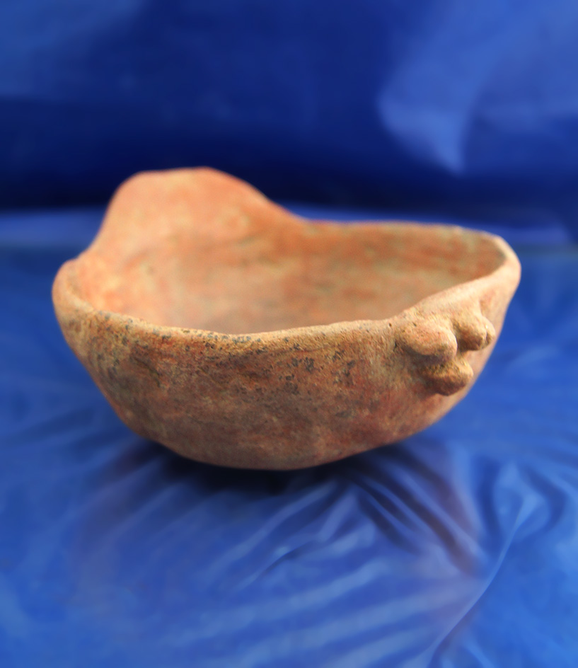 Unique 4 3/4" Mississippian Conch Shell Effigy Bowl from the Arkansas area.
