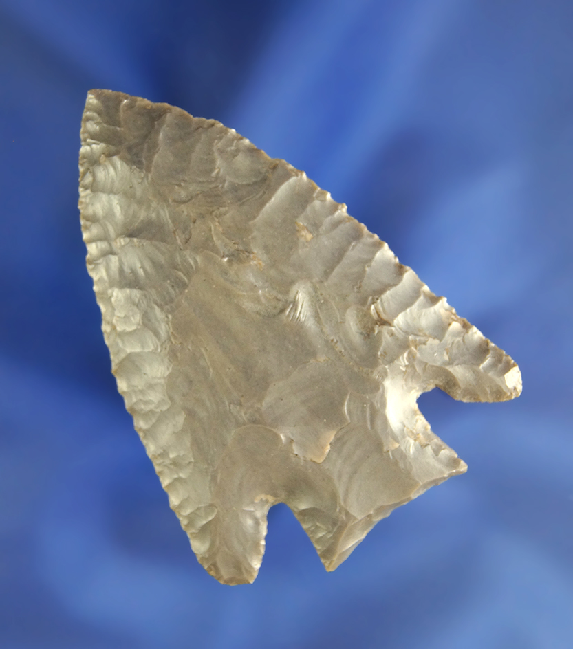 2 11/16" Hornstone Knife with an anciently salvaged base found in Indiana.