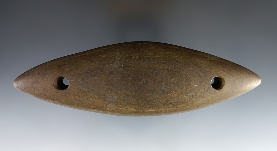 6" x 1 7/8" Bi-Pointed Gorget - Fairfield Co., Ohio, on the Ed Shook farm. Ex. Root, #4000s.