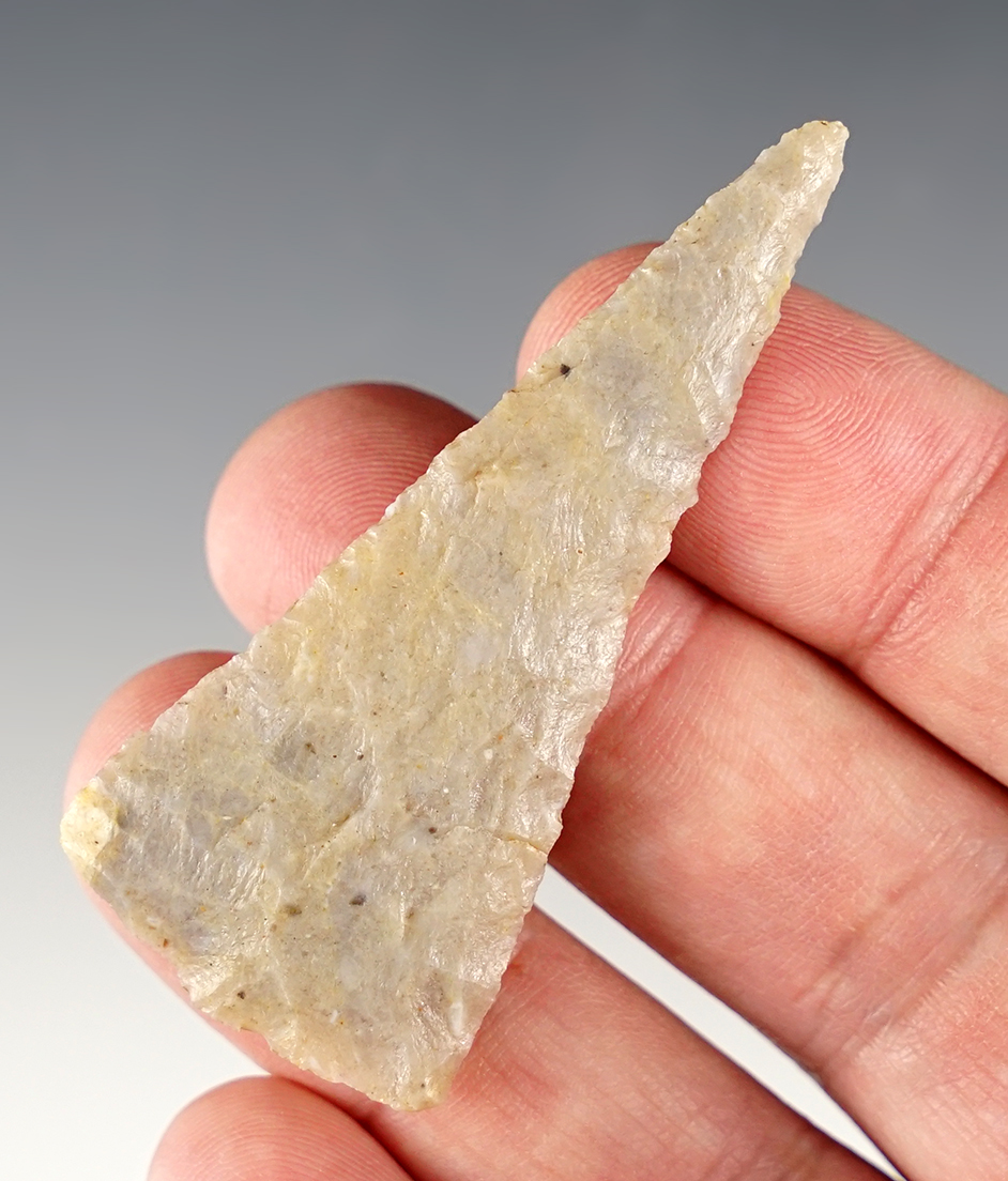 Thin and very well flaked 2 1/2" Triangle Point recovered in Colorado.
