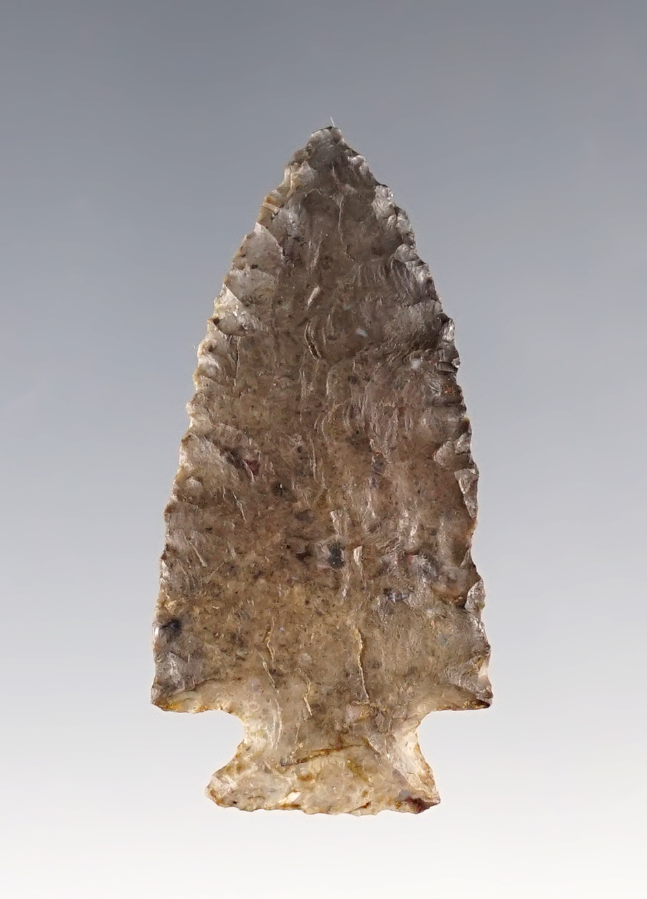 Very thin! 1 1/2" Cornernotch Point that is heavily patinated found in Utah.