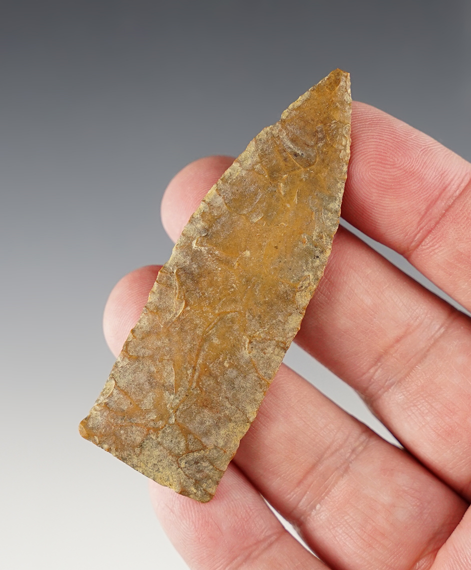 Well made 2 7/8" Copena made from river-stained Chert. Found in Central Tennessee. 