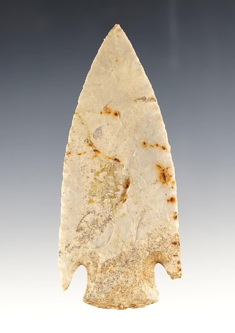 Thin and nice! Well styled 3 5/8" Basal Notch Knife with exceptional flaking and style - Colorado.