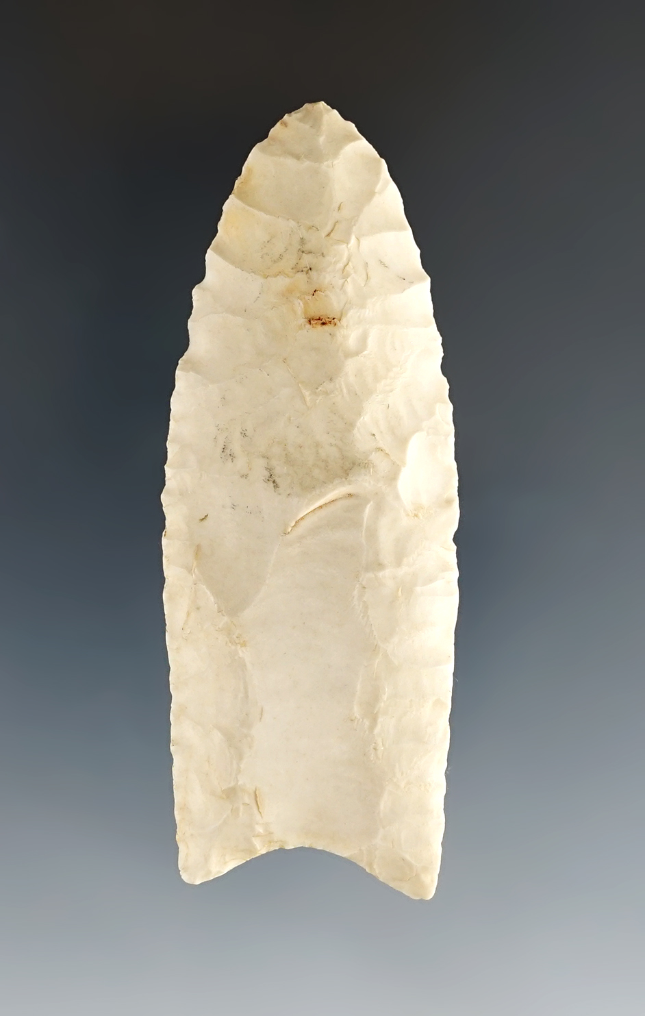 Exceptional 3" Paleo Fluted Clovis found in Warren Co., Missouri. Classic example of the type.