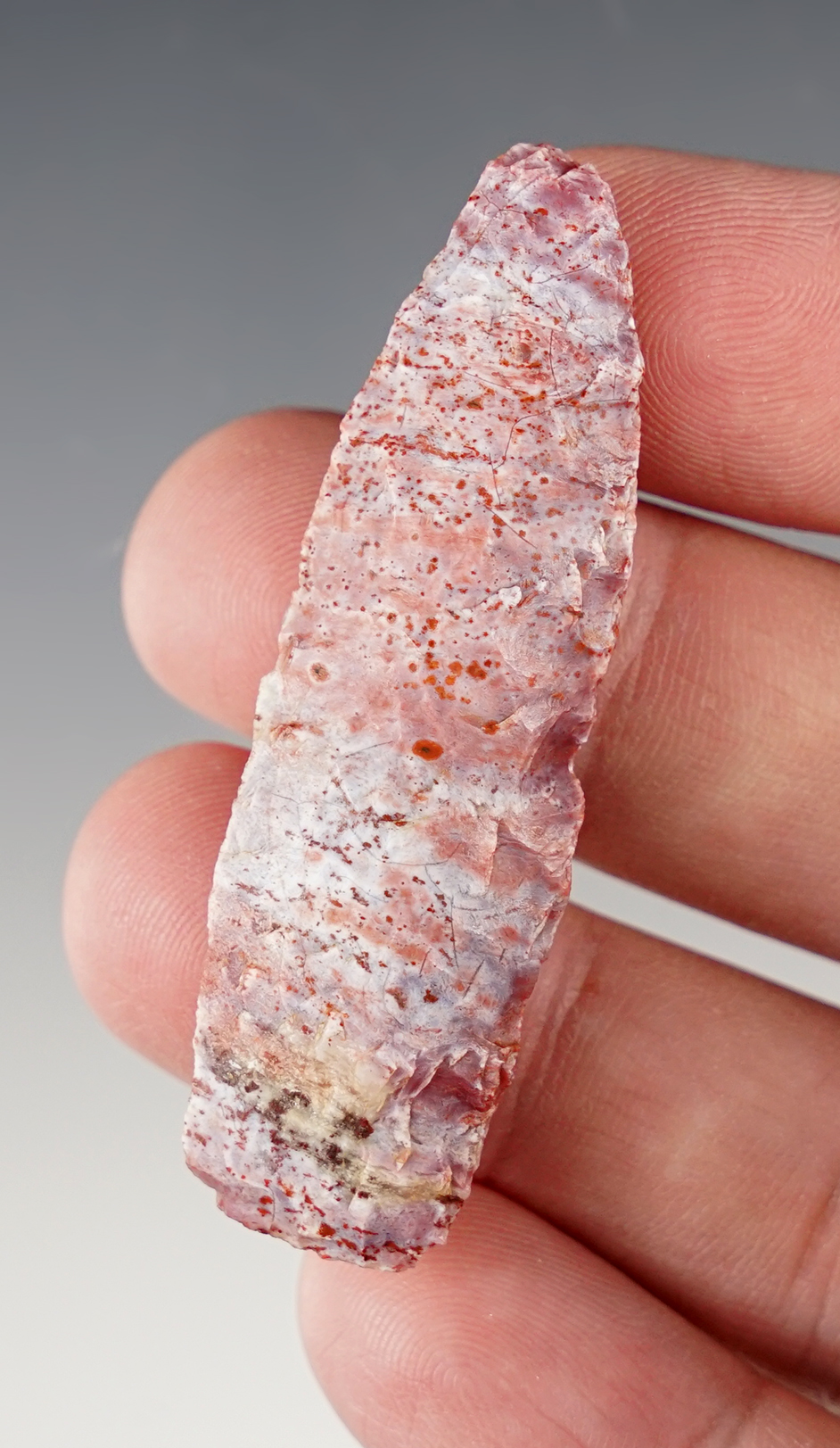 2 3/8" Agate Basin made from nicely patinated and very colorful multi-color material. Colorado.