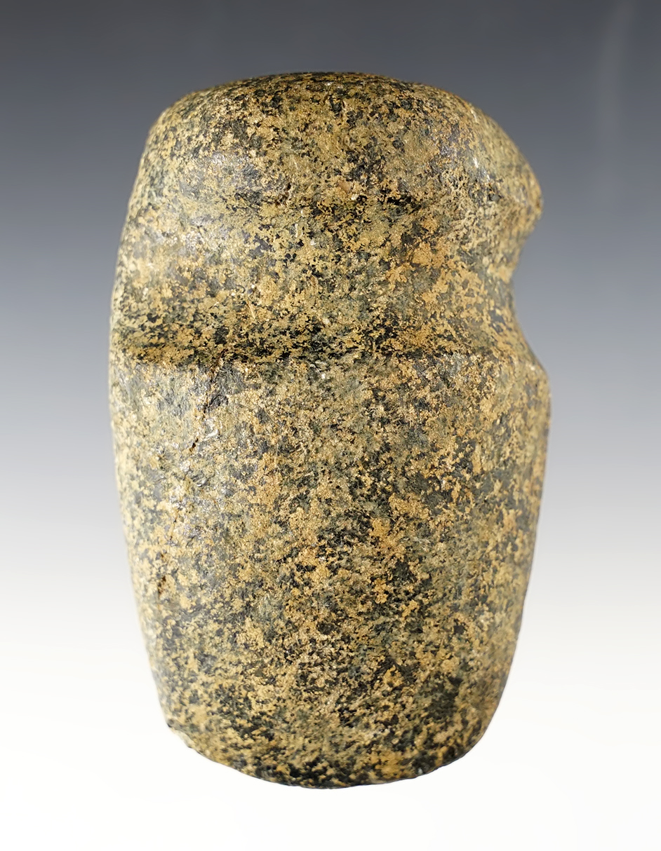 4" long 3/4 Groove Axe. Found by Dana Staley in Monroe Twp., Allen Co., Ohio on 1-11-1987.