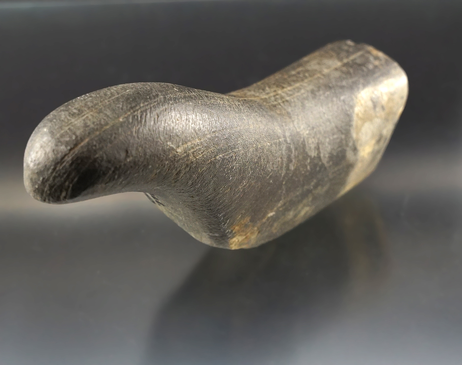 Large! 6 1/16" Banded Glacial Slate Birdstone preform found in Branch Co., Michigan.