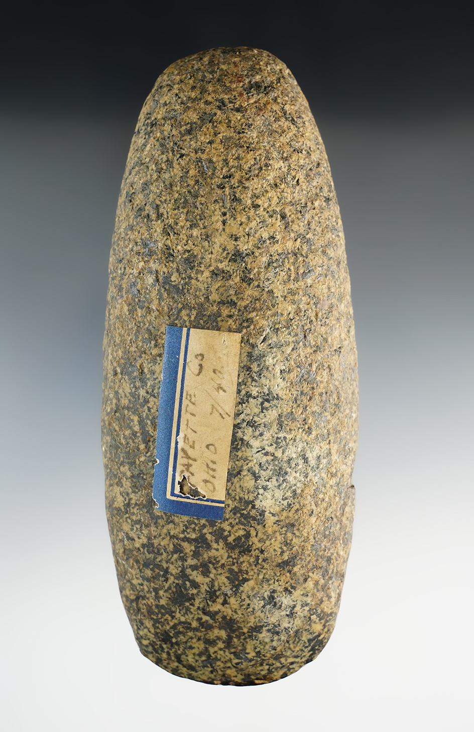 5 5/8" Celt Found in Fayette Co., Ohio. Made from well patinated Hardstone.