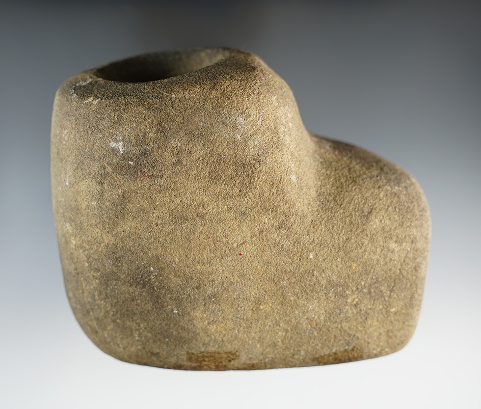 Large, 3 1/4" tall Elbow Pipe made from Sandstone.