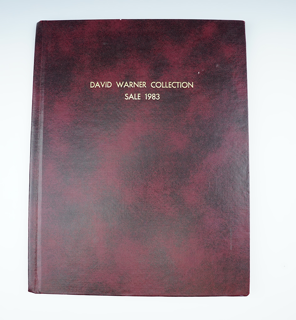 Hardcover Book: "David Warner Collection Sale 1983"  in great condition.